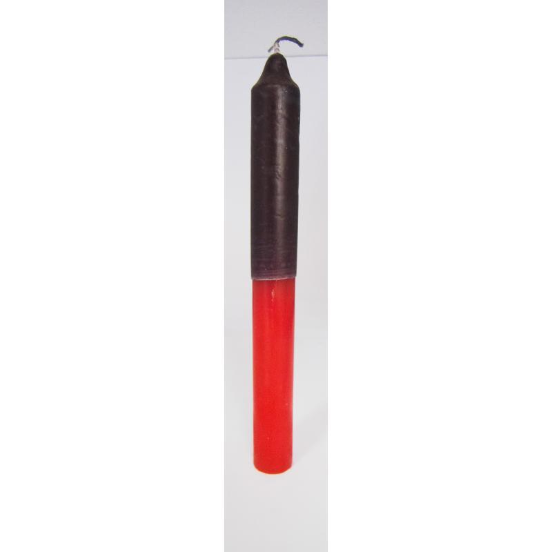 VELA Bujia Bi-Color Negro-Rojo 20 x 2 cm