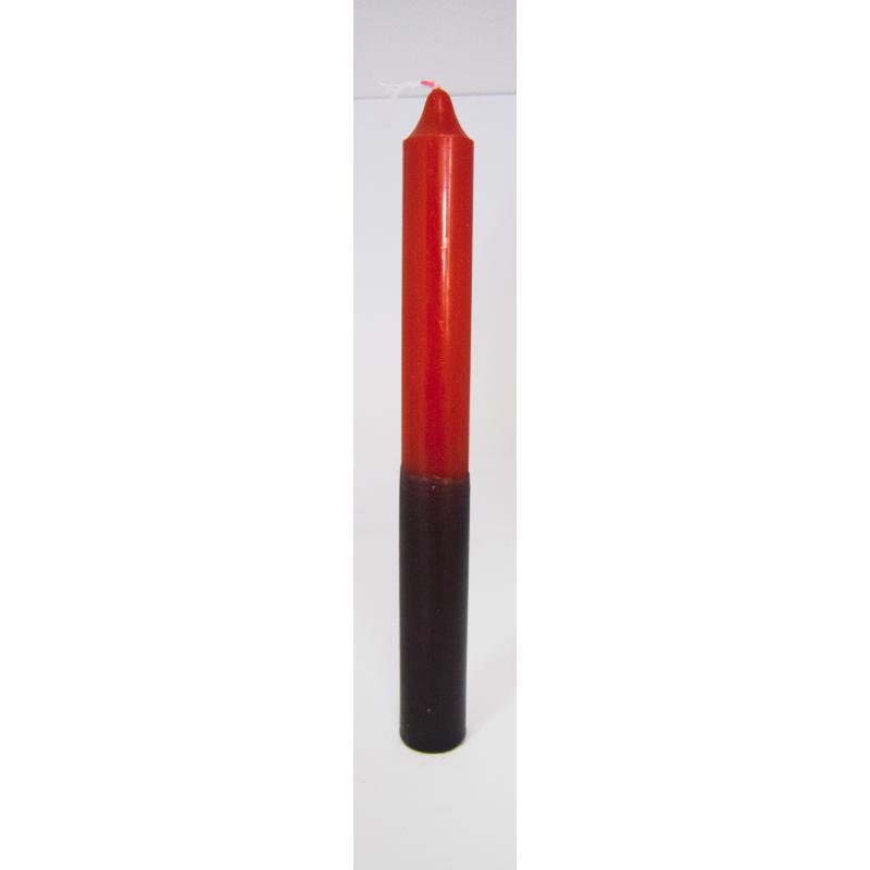 VELA Bujia Bi-Color Rojo-Negro 20 x 2 cm