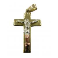 AMULETO Cristo en Cruz Tumbaga 3 Metales 4.5 cm aprox.