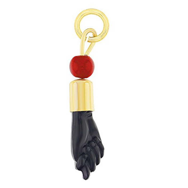 14k Gold Plated Red Black Figa Hand Evil Eye Protection Good Luck Charm Talisman