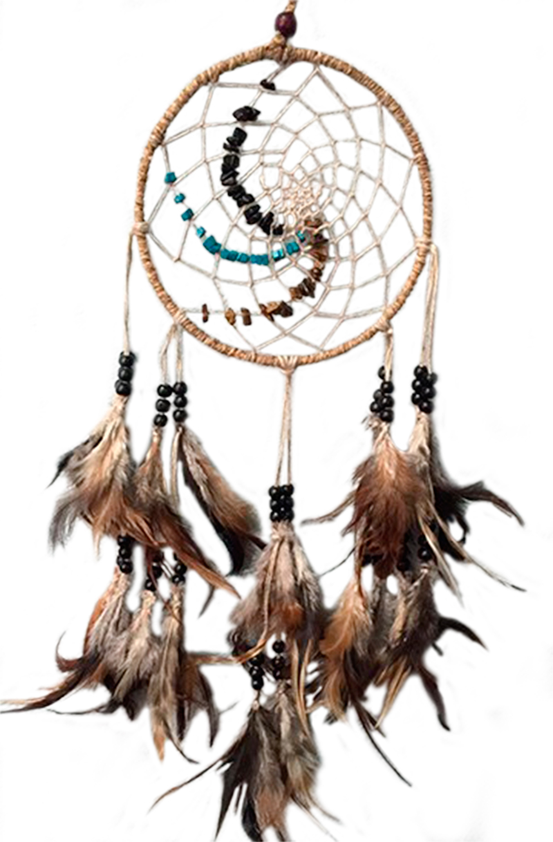 DREAMCATCHER HEMP CORD-NATURAL WITH CHIPS STONE