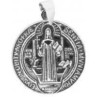 Amuleto Plata Medalla San Benito (Reverso Cruz 2.2 cm)