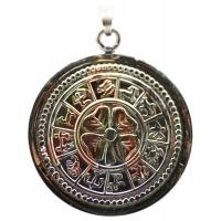 Amuleto Trebol Vencedor y Signos Astrologicos con Tetragramaton 3.5 cm (Talisman: Buena Suerte-Dinero-Amor-Salud)