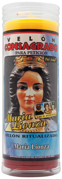 VELON CONSAGRADO Maria Lionza (Tres Potencias) 14 x 5.5 cm Incluye Ritual)
