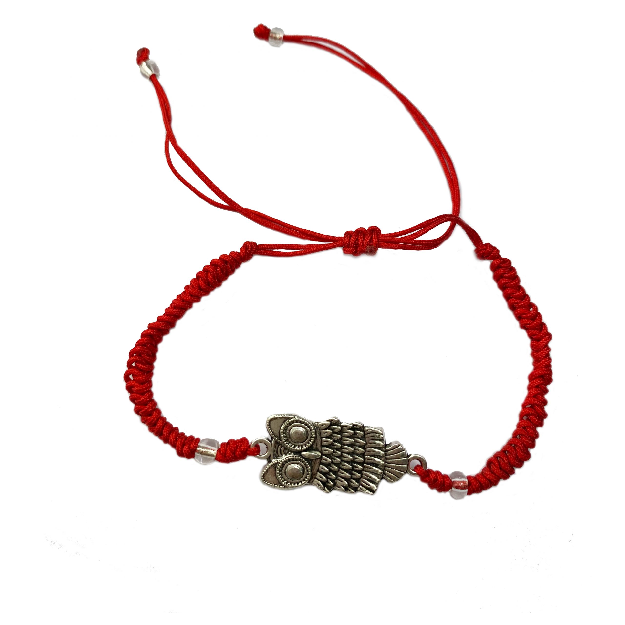 Owl Charm Bracelet with Fishtail Fabric