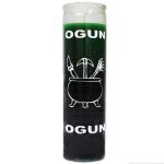 Kaars Orisha Ogun in Glas Groen & Zwart