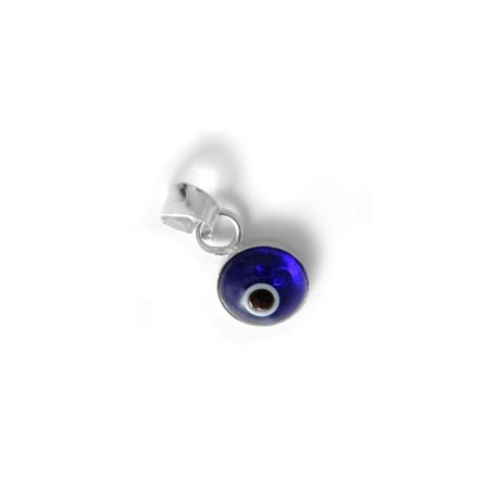 Amuleto Plata Ojo Turco 1.0 cm (Azul)