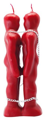 Vela Forma Hombre - Mujer Encadenados 19 cm (Rojo)