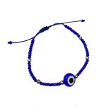 Blue / Zilver Crystals Bracelet With Blue Turkish eye