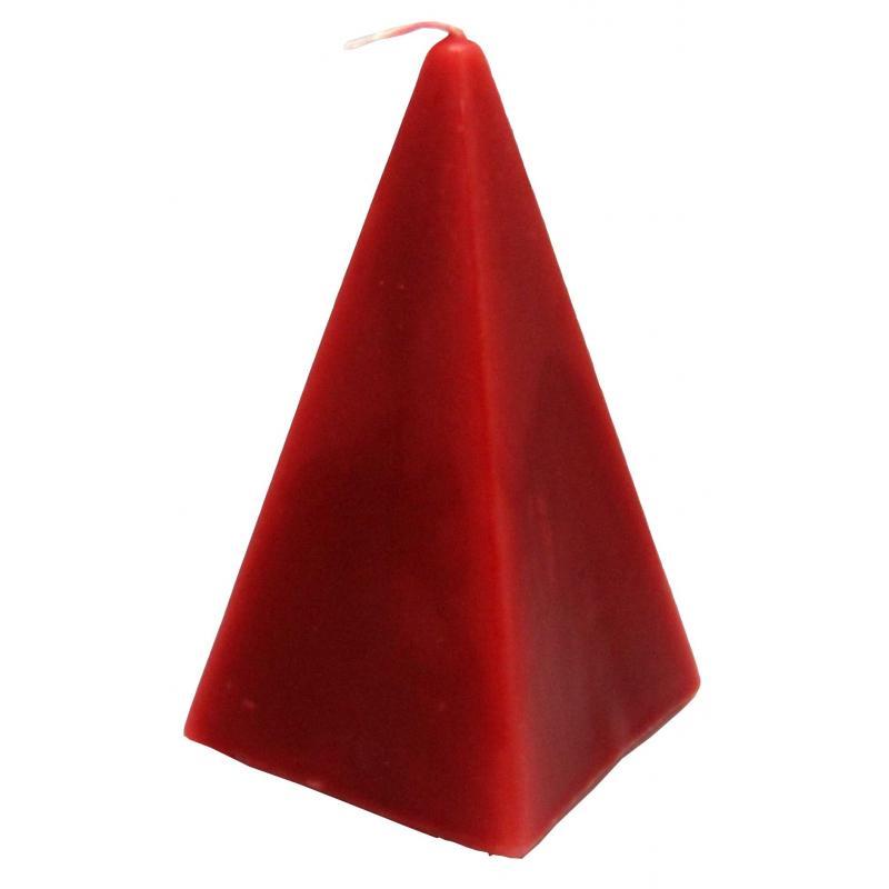 VELA FORMA Piramide Mediana 13 cm (Rojo)