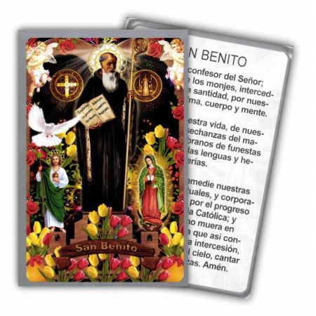 Estampa San Benito, Guadalupe y San Judas 9x13.5cm