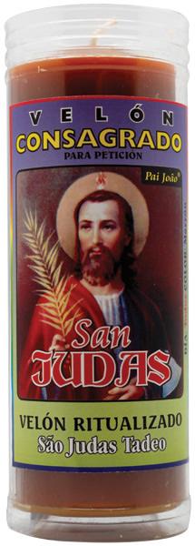 VELON CONSAGRADO San Judas 14 x 5.5 cm (Incluye Ritual)
