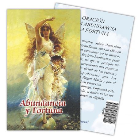 Estampa Oracion de la Abundancia y Fortuna 7 x 11 cm