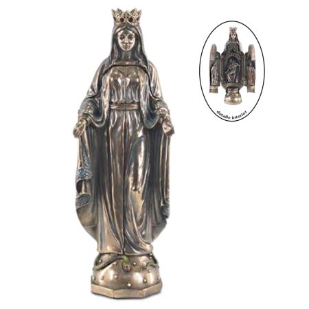 IMAGEN Resina Virgen Maria 27 cm (Dorado Viejo) (Se abre)