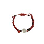 Bracelet For Children With Azabache Peony And Saint Benedict Charm