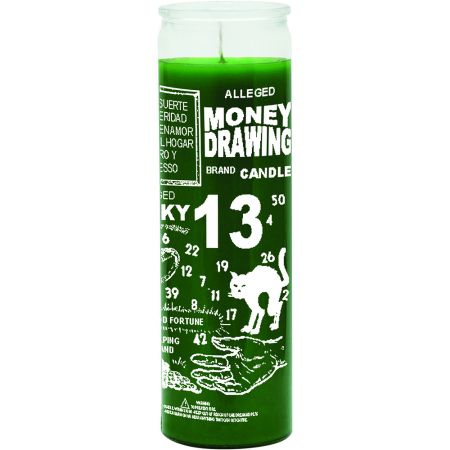 kaars 7 DAY GLASS CANDLE MONEY DRAWING GREEN