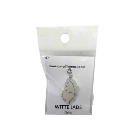 Bunkstone Witte Jade hanger