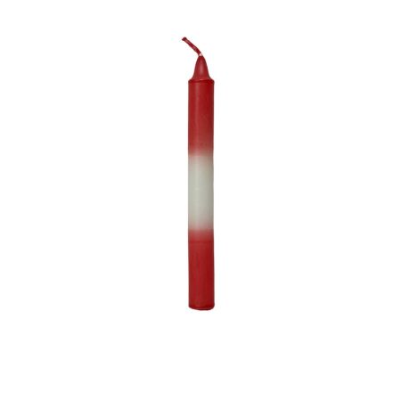 VELA Bujia Tri-Color Rojo-Blanco-rojo 20 x 2 cm