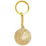 Llavero San Benito Medalla 3,4 cm (Dorado)